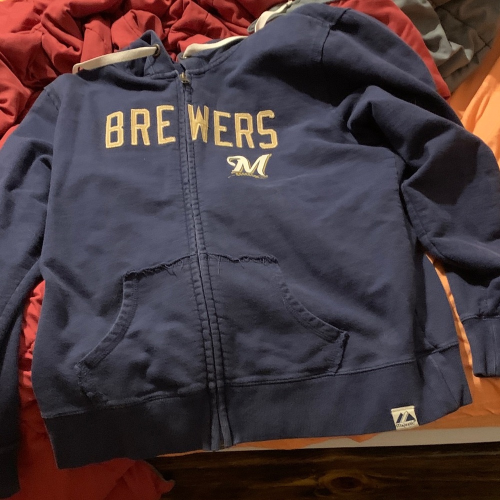 Brewers womens Navy Blue Hoodie